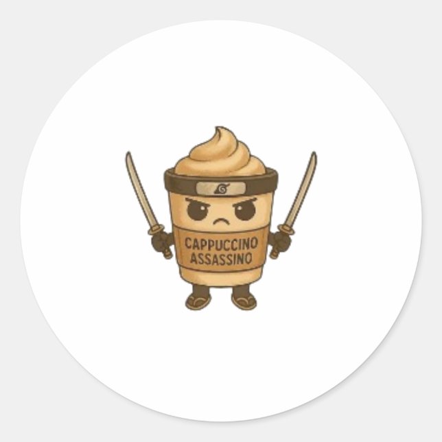 Sticker Rond Cappuccino Assassino (Devant)