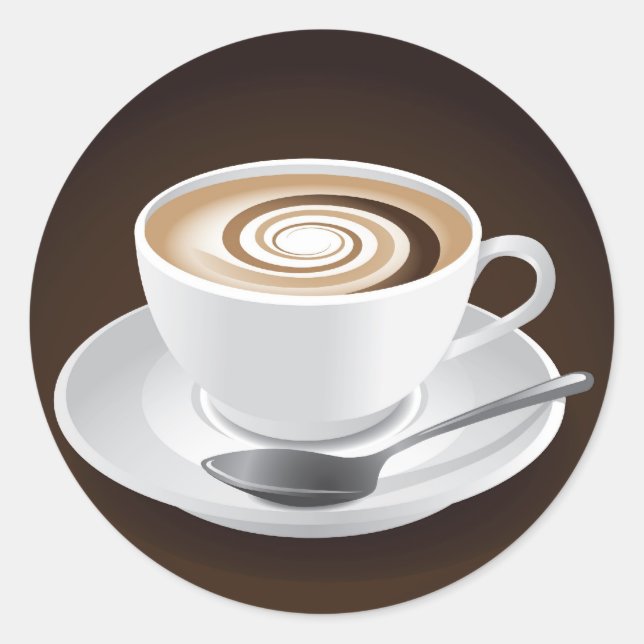 Sticker Rond Cappuccino Avec Éperon (Devant)