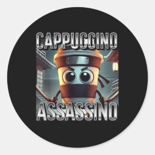 Sticker Rond Cappuccino Ino Amateurs de café Italien Brainrot m