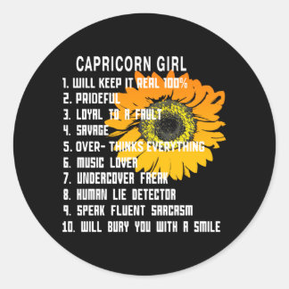 Sticker Rond Capricorn fille