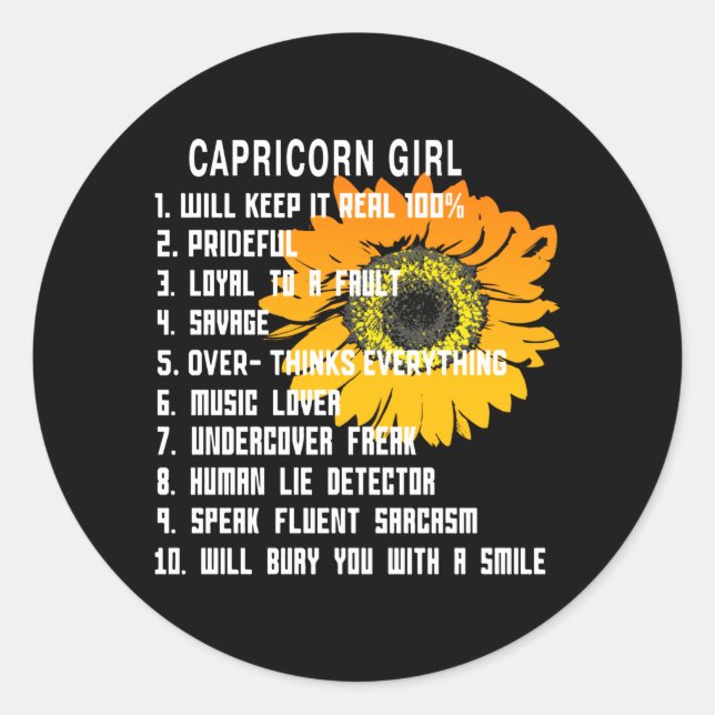 Sticker Rond Capricorn fille (Devant)