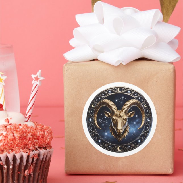 Sticker Rond Capricorn Zodiac Sea Goat (Fête)
