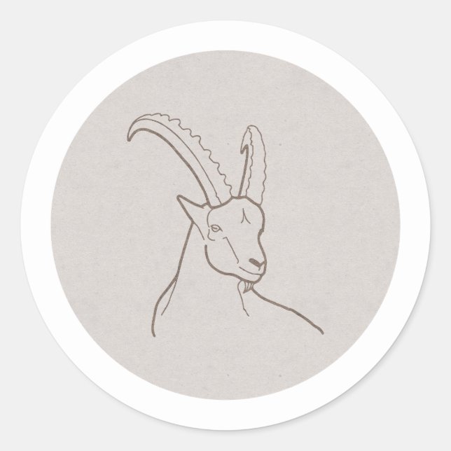 Sticker Rond Capricorne (Devant)