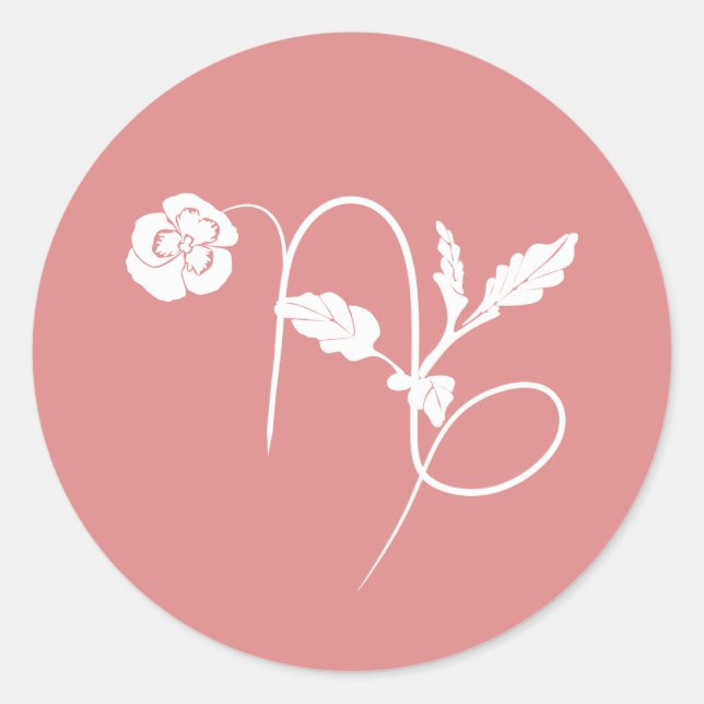 Sticker Rond Capricorne fleur de naissance signe zodiaque sansé (Devant)