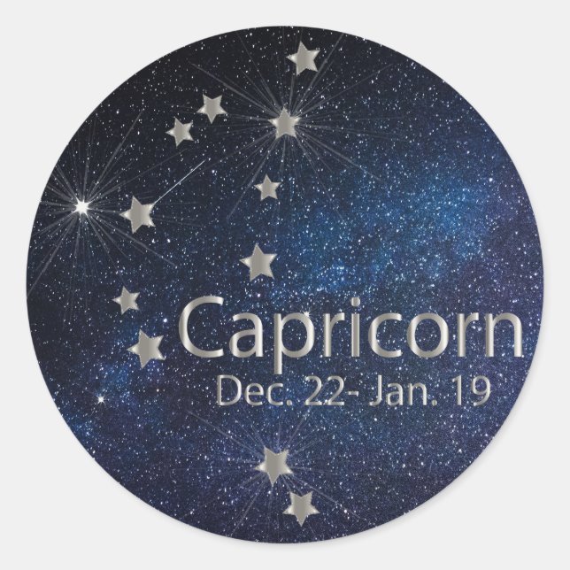 Sticker Rond Capricorne - Panneau étoile Zodiac (Devant)