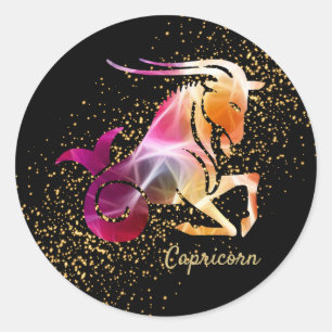 Sticker Rond Capricorne - Symbole zodiaque