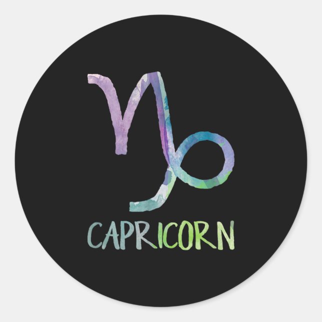 Sticker Rond Capricorne Symbole Zodiaque Astrologie Chèvre de m (Devant)