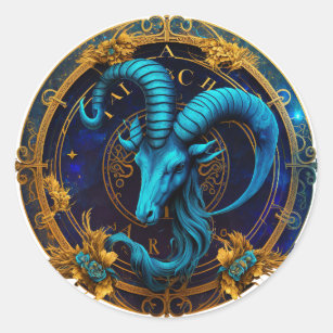Sticker Rond Capricorne Zodiac Graphic
