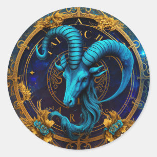 Sticker Rond Capricorne Zodiac Graphic