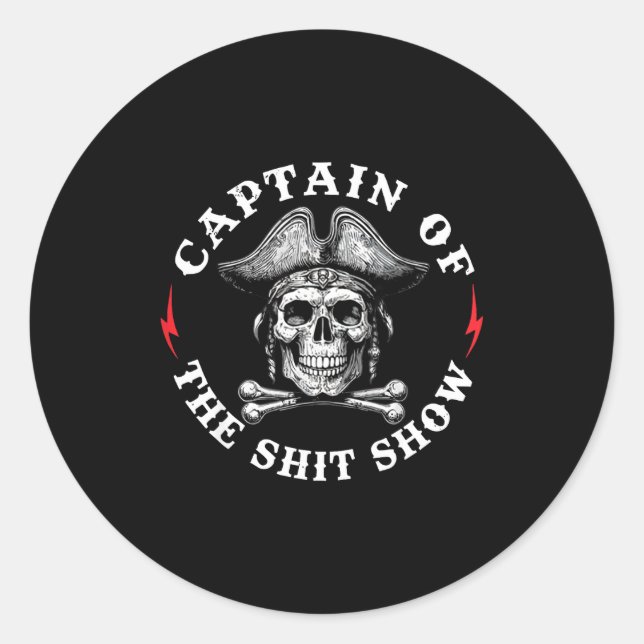 Sticker Rond Captain Of The Show  (Devant)