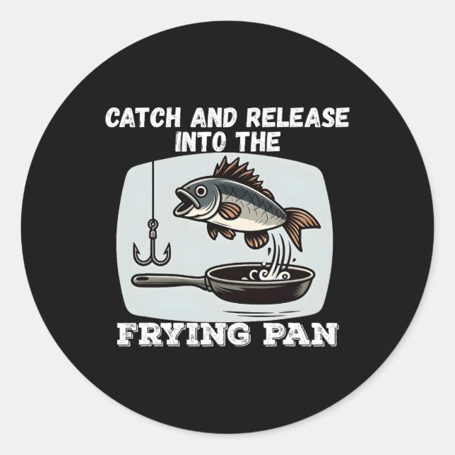 Sticker Rond Capter Et Libérer Dans La Pêche À La Poisson À La  (Devant)