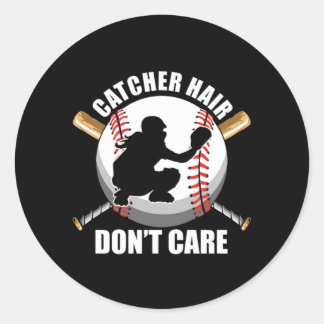 Sticker Rond Capteur Cheveux Softball Baseball Bat Ball Joueur 
