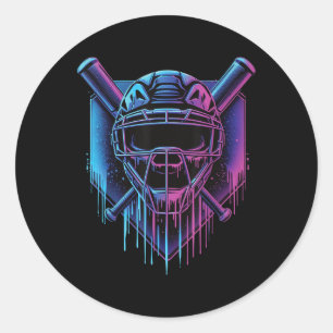 Sticker Rond Capteur de baseball Masque Peinture à goutte Venti