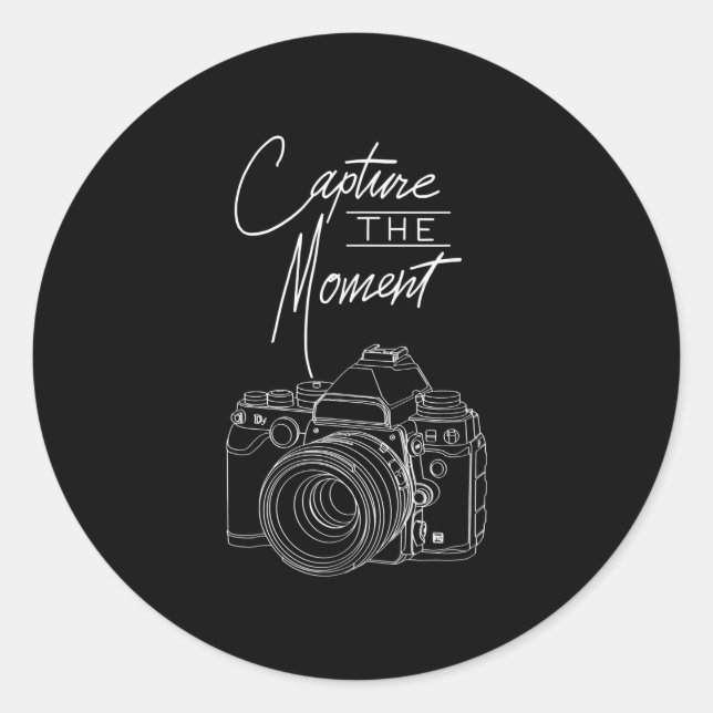 Sticker Rond Capture Moment Camera Photography Photographer (Devant)
