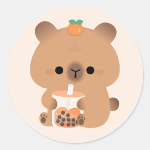 Sticker Rond Capybara Boba