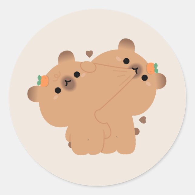 Sticker Rond Capybara Couple (Devant)
