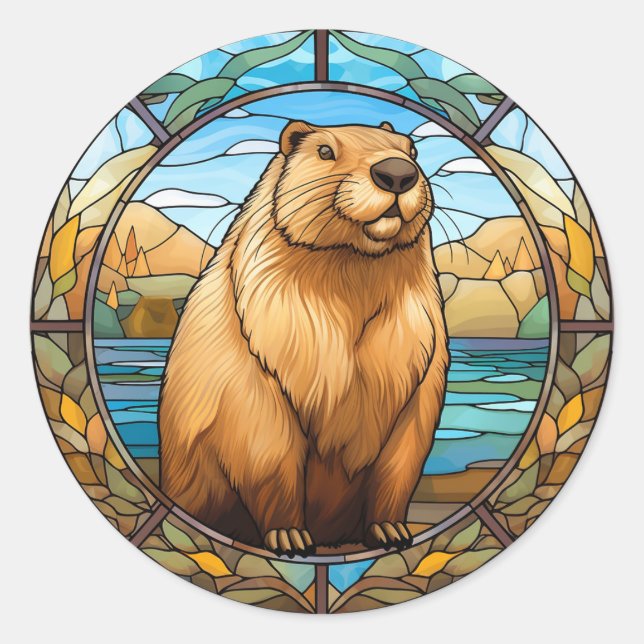 Sticker Rond Capybara Mignon : Charme pour les Admirateurs de C (Devant)