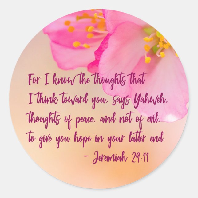 Sticker Rond Car Je Connais Les Pensées Christian Floral (Devant)