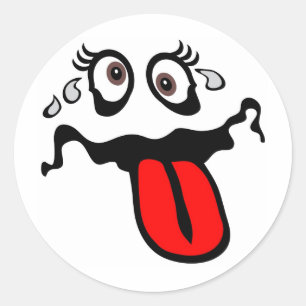 Sticker Rond Caractère de dessin amusant