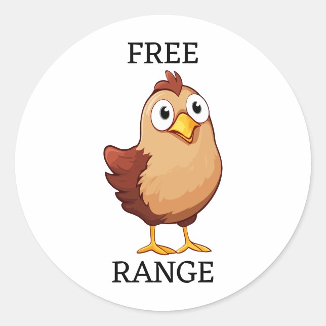 Sticker Rond Caractère de dessin libre Chicken Mère Hen (Devant)