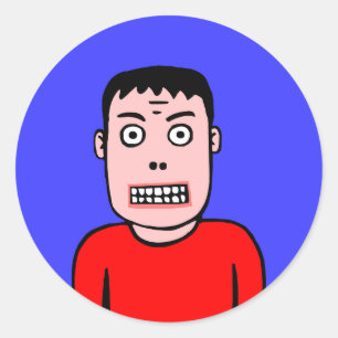 Sticker Rond Caractère drôle