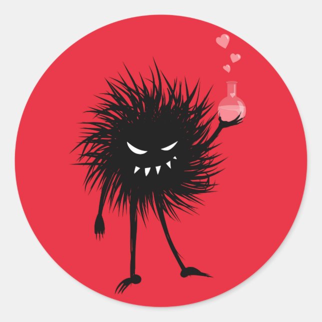 Sticker Rond Caractère mal mignon Love Potion (Devant)