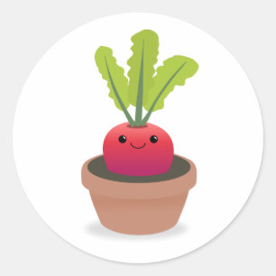Sticker Rond Caractère Radish