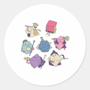 Sticker Rond Caractères de dés