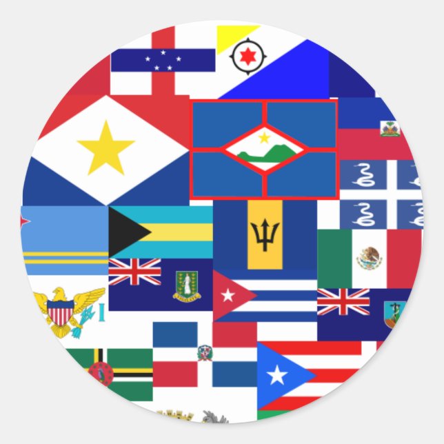 Sticker Rond caraïbe (Devant)