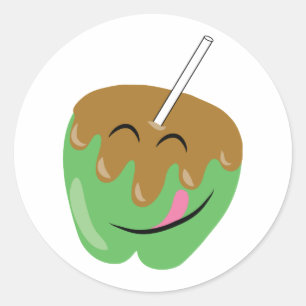 Sticker Rond Caramel Apple