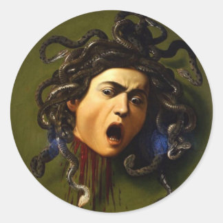 Sticker Rond Caravaggio Medusa (1597)