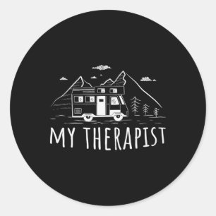 Sticker Rond Caravane de camping Mon Thérapeute