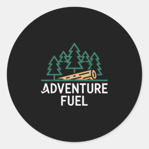 Sticker Rond Carburant d'aventure dessin minimaliste week-end c
