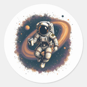 Sticker Rond Carburant De Caféine Pour L'Amoureux Du Café Unive