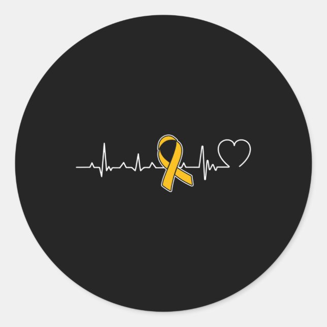 Sticker Rond Carburant Gold Ribbon Sensibilisation au cancer ch (Devant)