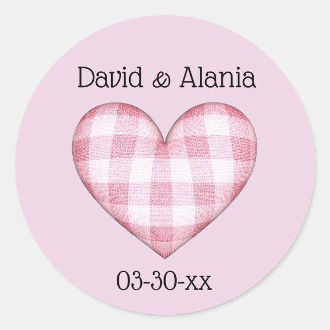 Sticker Rond Carburant plaid 3D avec nom et date (Devant)