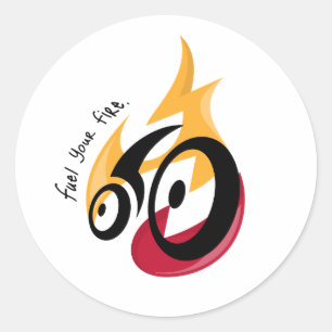Sticker Rond Carburez votre feu. motivation cycliste