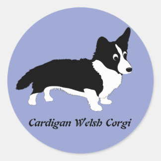 Sticker Rond Cardigan Welsh Corgi