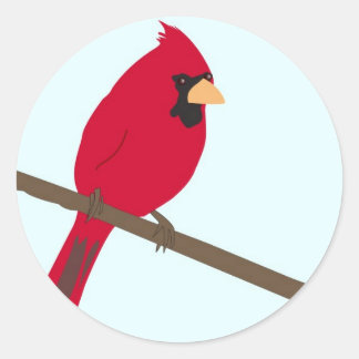 Sticker Rond Cardinal rouge
