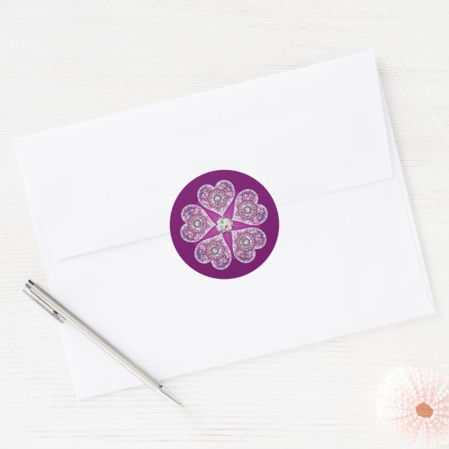 Sticker Rond Cardinal rouge Rosace (Enveloppe)