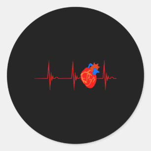 Sticker Rond Cardiologie Anatomie Il Rythme Ekg Pulse Cardiaque
