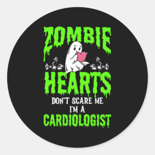 Sticker Rond Cardiologie d'Halloween Cardiologue Docteur Cardia