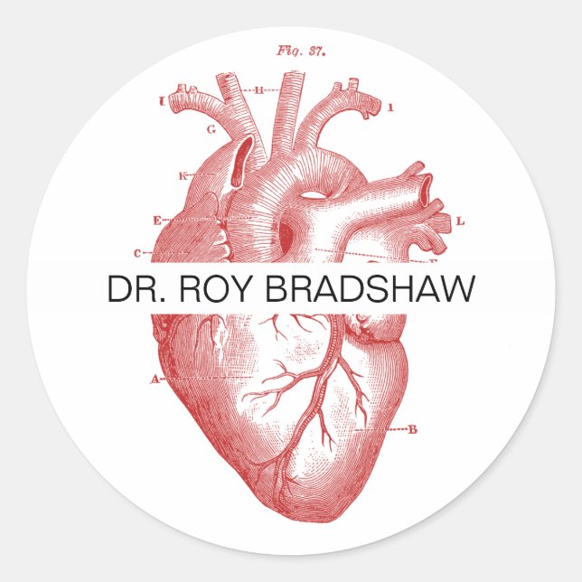 Sticker Rond Cardiologie Ou Cardiologue (Devant)