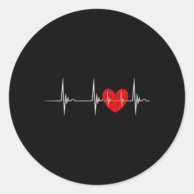 Sticker Rond Cardiologue He Ekg Hebeat Pulseline Cardiologie (Devant)