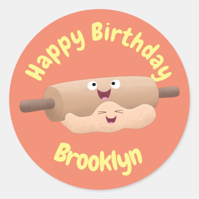 Sticker Rond Caricature à pâte molle et à pâte molle (Devant)