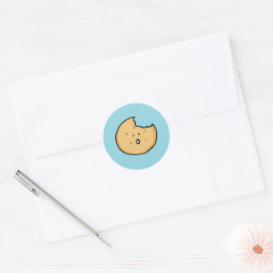 Sticker Rond Caricature amusante de biscuits avec une pointe