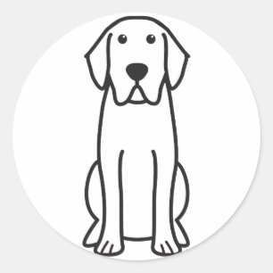 Sticker Rond Caricature de chien de Labrador Retriever