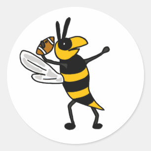 Sticker Rond Caricature de football Jaune - Veste Jaune