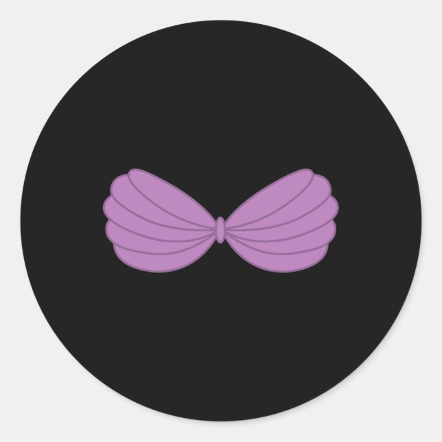 Sticker Rond Caricature de la barre de coquillages mauve de sir (Devant)