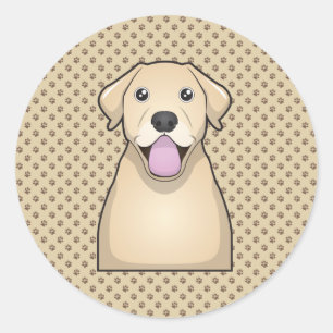 Sticker Rond Caricature de l'équipe de récupération du Labrador